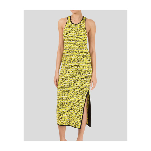 Rag & Bone Midi Dress Womens Medium Yellow Viola Boucle Chunky Knit Sleeveless - Picture 1 of 16